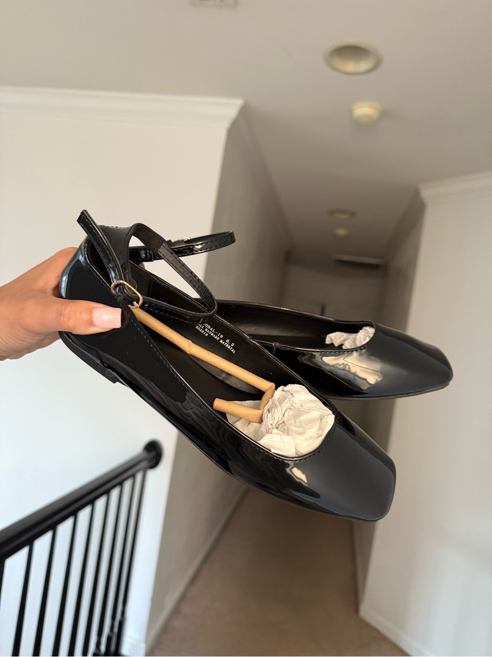 Fashion Nova Black Ankle-Strap Flats